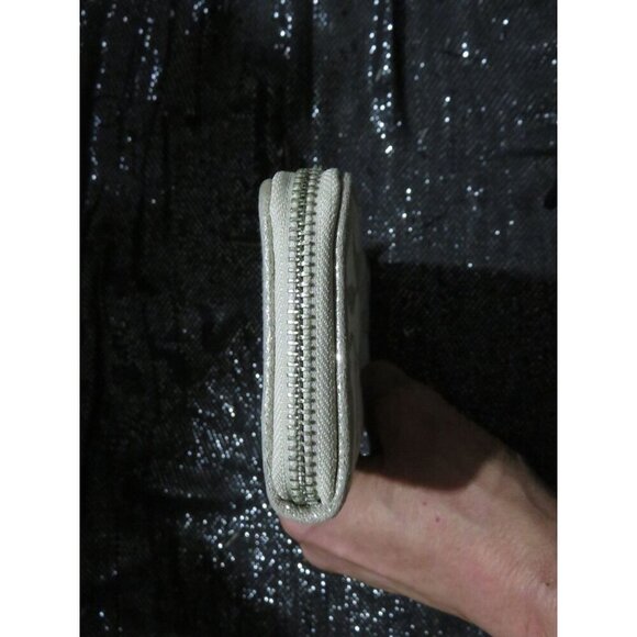 Coach Cream Signature C Logo Zip Around Accordion Continental Long Wallet - Picture 4 of 11